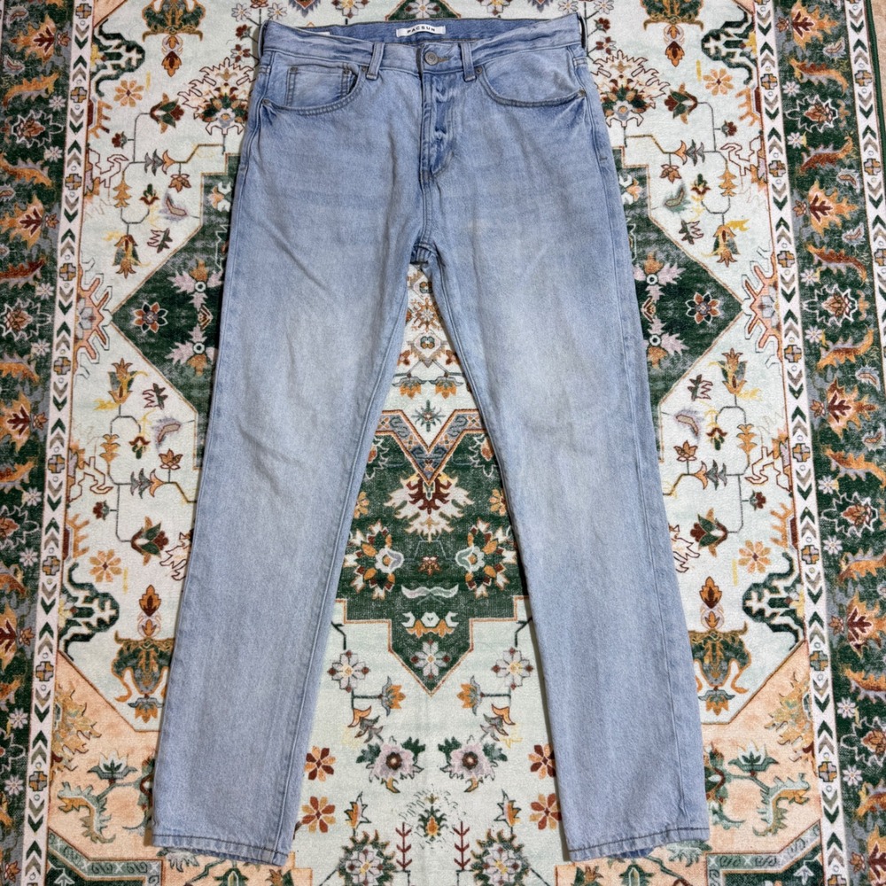 Vintage‎ PacSun Slim Taper Jeans Mens Size 31x32 Light Wash Denim Casual Pants